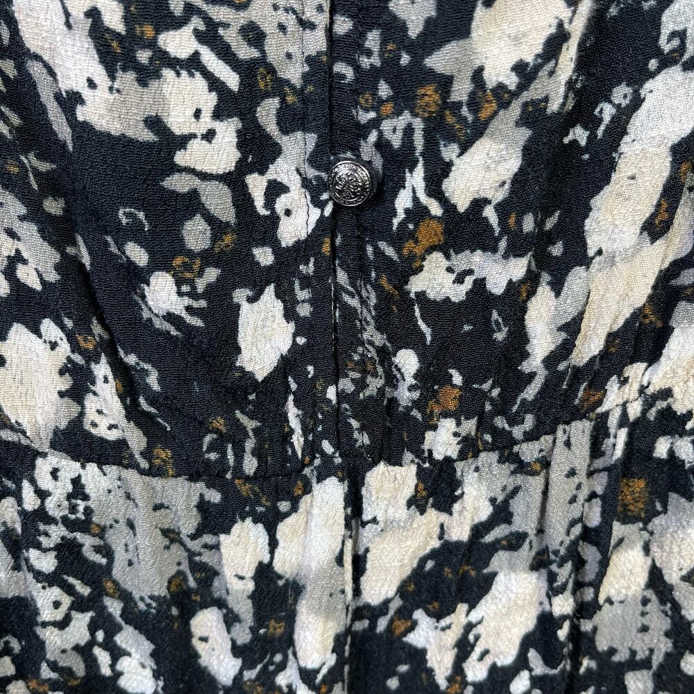Free People Floral Romper Playsuit Black All the Right Ruffle Bell Sleeve - Picture 10 of 11